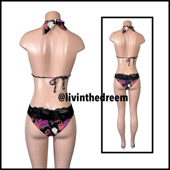 Beach Bunny Mercy Me  Rose and Rhinestone One Piece Monokini SZ L $259 - Picture 8 of 14